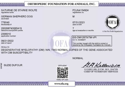 Titan Certificat OFA Mucopolysaccharidosis