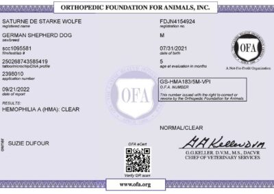 Titan Certificat OFA Hemophilia A