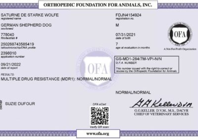 Titan Certificat OFA Multiple Drug Resistance